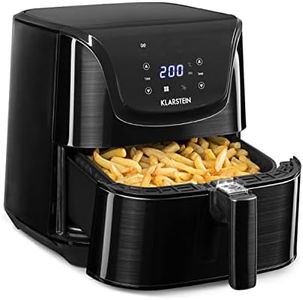 KLARSTEIN Aerovital Deluxe - Friteuse à air chaud, 1700W, Volume 5,4 litres, Ecran LCD tactile, 8 programmes préinstallés, Inox, Thermostat, Minuterie - Noir