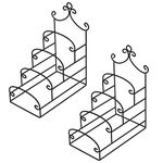 Artliving 4-Tier Metal Scrollwork Dish Rack Plate Rack Display Stand Holder Cabinet Organizer Set of 2