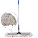 JINCLEANTM 24" Industrial Class Cotton Floor Mop | Dry to Attract Dirt, dust Or Hardwood Floor Clean, Office, Garage Care, Telescopic Pole Height Max 59" (24" x 11" Cleaning Path Industrial Mop)