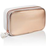 Makeup Bag Organiser - Large Make Up Storage Toiletry Cosmetic Case for Girls & Women, Rose Gold by Lily England