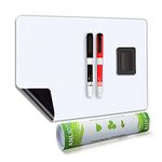 Whiteboard Magnetic Fridge White Board Sheet 20x13"-Easy to Write and Wipe, Dry Erase Memo Notepad for Home Kitchen Refrigerator Shopping List Meal Planner Office Notice, 2 Marker Pens&Magnet Eraser