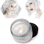 Temporary Hair Wax Color,Natural Hairstyle Wax for Men and Women Party Cosplay,Temporary Hair Color Dye for Girls Kids (White)