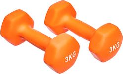 Amazon Basics Neoprene Dumbbell Pair, 2 x 3Kg, Orange