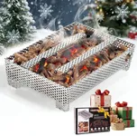 Buzzlett 12 Hours Pellet Maze Smoker Tray, Perfect for Hot or Cold Meat, Cheese, Fish and Pork Smoking, 5" x 8"