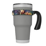 HOUSYLOVE for YETI 30 Oz Tumbler Handle, Handle for YETI 30 Oz Tumbler with Anti-Slip Colorful and Floral Design, Black,1 Pack