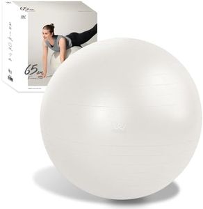 ALINCO WBF065W Balance Ball, Diameter 25.6 inches (65 cm), Chair, Stool, Lightweight, Includes Air Pump, Exercise Manual, Stretching, Fitness, Yoga, Exercise, Balance Exercise, Home Use, White
