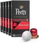 Peet's Coffee Espresso Capsules Crema Scura, Intensity 9, 50 Count Single Cup Coffee Pods Compatible with Nespresso Original Brewers