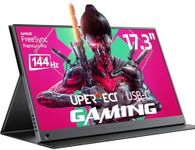 UPERFECT Portable Monitor | 17.3" 144Hz Portable Gaming Monitor | AMD FreeSync FHD 1080P HDR IPS Laptop Computer Monitor | w/VESA & Case | USB C External Screen | for Esports Switch PS5 Steam Deck