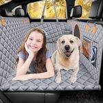 Back Seat Extender for Dogs, Large Space, Hard Bottom Car Seat Cover for Dogs, Waterproof Back Seat Pet Cover for Dogs, Dog Hammock for Car, Backseat Dog Protector for Dogs in Car(Orange-Gray)