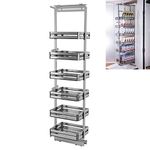 XEMQENER Heavy Duty Kitchen Pull Out Wire Baskets Base Storage Unit, Slide Out Kitchen Utensil Holder Rack Larder Drawers Origanize with Buffer (for 300mm Width, 6 Pcs-2)