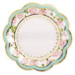 Kate Aspen 28484BL Tea Time Whimsy 7 Blue (Set of 16) Paper Plate, One Size, Multi