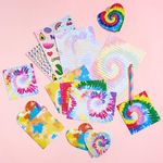 Tie Dyed Stationery Set - 69 PCS Stationery Paper with Lines Letter Paper for Kids Christmas Birthday Parties Gift Cute Letter Writing Kit with Greeting Cards Stickers and Pen