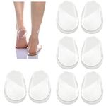 4 Pairs Orthopedic Insoles for Men and Women, Medial & Lateral Heel Wedge Silicone Shoe Inserts for Corrective Pronation, Supination, O/X Type Leg Corrective, Heel Pain (Transparent+Black)