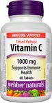 Webber Naturals Vitamin C Timed Release 1000 mg, 60 Tablets, For Bones, Teeth, Immune and Antioxidant Health, Vegan