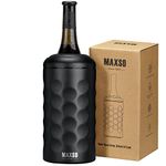 MAXSO Wine Chiller Bucket, Portable 750 ml Champagne & Wine Bottle Cooler Keep Wine & Beverages Cold, Stainless Steel Vacuum Insulated Wine Gifts for Wine Lovers - Black