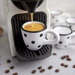 City to Cottage Ceramic Espresso Cups of 4, Small Expresso Shots Cups, Espresso Mugs, Demitasse Cups, Perfect for Espresso Machine and Coffee Maker, Handcrafted White and Black Polka Dot Espresso Cups