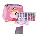 MERISHOPP® Chinese Mahjong Game Set with 144 Tiles, Dice for Boys and Girls Adults Pink|Toys & Hobbies | Games | Other Games|1 Set Chinese Mahjong (with Hand,Tablecloth)