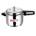 Vinod 18/8 Stainless Steel Pressure Cooker Outer Lid 8 Litre | Unique Sandwich Bottom Cooker | Induction and Gas Base | ISI and CE certified | 2 Years Warranty