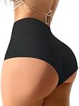 Women's High Waist Yoga Booty Shorts Workout Spandex Dance Hot Pants Butt Lifting Leggings Rave Outfits, Black, Large