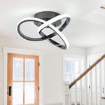 Garwarm Hallway Light,Black Flush Mount Light Fixture,LED Ceiling Light Kitchen Led Lights Fixtures for Foryer Bedroom Garage Bathroom Balcony Corridor Stair Aisle Ceiling Lamp,6000k