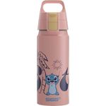 Sigg - Aluminium Kids Water Bottle - WMB ONE Disney Stitch - Suitable For Carbonated Beverages - Leakproof - Lightweight - BPA Free - Climate Neutral Certified - Pink - 0.6L