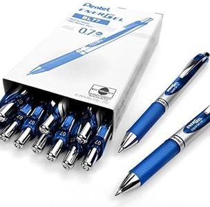 Pentel, EnerGel XM BL77, penna gel retrattile, 0,7 mm, riciclata al 54%, confezione da 12 Blue
