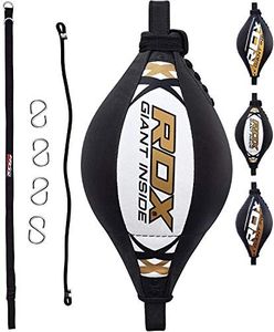 RDX Double End Speed Ball Maya Hide Leather Boxing Ball Dodge Speed Bag Punching MMA Training Workout Floor to Ceiling Rope