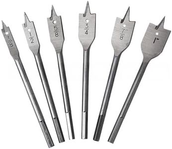6PCS Spade Drill Bit Set Paddle Flat Bits, 3/8"-1", Quick Change Hex Shank Wood Drill Bit Set,Flat Wood Hole Cutter for Woodworking