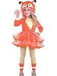 Amscan 9903509 - Girls Orange Fox Hooded Dress World Book Day Fancy Dress Costume Age: 4-6 Yrs