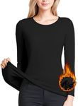 Women's Long Sleeve Thermal Underwear Lightweight Compression Baselayer Shirt Women Clothing Premium Comfort Winter Tops Black