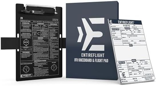 Aviation Pilot Kneeboard IFR Black with Structured Notepad, Pilot Gear & Flight Bag Accessory, Airplane Grade Aluminum, Elastic Knee Strap & Pen Included for Pilots - Best Aviation Gifts for Pilots