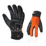 Vgo... Work Gloves Men Touchscreen, Utility Safety Working Gloves Multi Purpose for Warehouse Delivery Light&Medium Duty, 1 pair