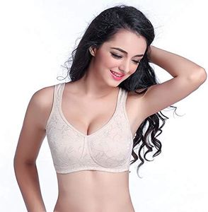 BIMEI Front-Closure Bra Mastectomy Bra Pocket Bra for Silicone Breastforms rwear8669, Beige, 38C
