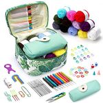 Kannino 92 Pcs Crochet Kit for Beginners Portable Crochet Set with Storage Bag Knitting Kit with 12 Crochet Yarn Ergonomic Crochet Hooks and Crochet Accessories Crochet Starter Kit