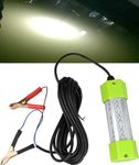 Lightingsky 12V 70W 7000 Lumens LED Submersible Fishing Light 6 Sides Underwater Fish Finder Lamp with 5m Cord (White-70W)