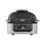 Ninja Foodi Health Grill & Air Fryer 5.7L with Cyclonic Air Technology, 5-in-1, Air Fry, Grill, Bake, Roast, Dehydrate, Dishwasher Safe Parts, Cleaning Brush, Black/Silver AG301UK