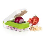 Starfrit Onion Chopper - One-Push Dicing- Slicing - Stainless Steel Blades - 500ml Container - Green