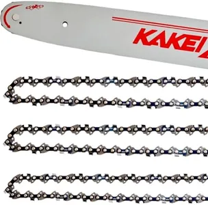 KAKEI 16 Inch Bar and Chain Combo - 3/8" LP Pitch, .050" Gauge, 56 Drive Links Fits Craftsman, Poulan, Ryobi, Echo, Greenworks and More (3 Chains+ 1 Bar)