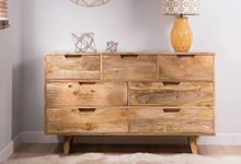 HOMERANGE Chest of Drawers for Storage | Wooden Chest of Drawers for Bedroom | Wooden Storage Furniture with 7 Drawers Storage | Mango Wood, Rustic Teak Finish
