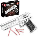 Reobrix 77001 Desert Eagle Model Building Kit, Building Toy with Shooting Function, Military Building Blocks Set for Kids 6+, 408 Pieces