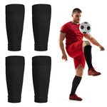 Football Sock Sleeves Adults Soccer Shin Guards Sleeves Black Team Leg Sock Sleeve Cut Football Socks for Football Games Beginner (Adults)