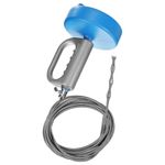 sourcing map Drain Augers 16 Ft Stainless Steel Flexible Plumbing Auger Hair Drain Cleaner Tool Toilet Auger Clog Remover Tool for Kitchen Bathroom Shower Sink Toilet Bathtub, Blue