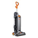 Hoover Commercial HushTone Upright Vacuum Cleaner, 15 inches with Intellibelt, HEPA Filtered Professional Rated, 40-Foot Long Cord for Carpet and Hard Floors, CH54115, Gray/Orange