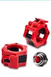 Imported Olympic Barbell Clamps Lock, Barbell Clamp 50MM Size, Set of 2 Pieces Red