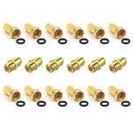 VCE Coaxial Cable Connectors 12pcs RG6 F Plugs and Couplers Gold Plated 6pcs for Saiellite Cable