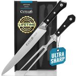 Cutluxe Carving Knife Set – Carving Fork & Carving Knife for Meat, BBQ, Brisket, Turkey – Razor Sharp Premium German Steel – Full Tang, Ergonomic Handle – Artisan Series