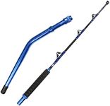 Fiblink Bent Butt Fishing Rod 2-Piece Saltwater Offshore Trolling Rod Heavy Roller Rod Conventional Boat Fishing Pole with Roller Guides (5'1" 50-80 lbs)