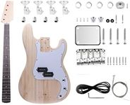 Fistrock DIY Bass Guitar Kit Beginner Kits PB Bass Style 4 String Right Handed with Paulownia Body Hard Maple Neck DYED Poplar Laminated Fingerboard Chrome Hardware Build Your Own Guitar.