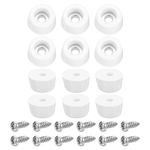 uxcell 12Pcs Rubber Bumper Feet, 7mm H x 12mm W Round Pads with Stainless Steel Washer and Screws for Furniture, Appliances, Electronics