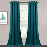 StangH Teal Velvet Curtains Blackout - Heavy-Duty Thermal Insulated Drapes Home Decor for Farmhouse Living Room/Villa Window, 52 by 84-Inch, 2 Panels